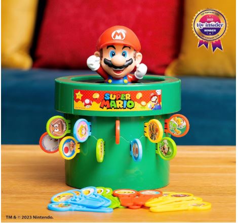 TOMY Pop Up Super Mario Board Game - Family and Preschool Games for Family Game Night - Kids Activities and Super Mario Toys - Girls and Boys Games - 2-4 Players - Ages 4 Years and Up